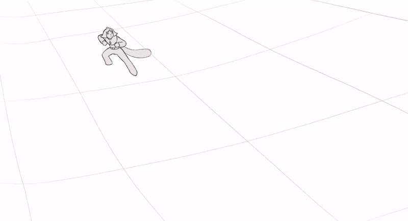 Animation Exercice with a Sky Children of the Light character made on TV PAINT